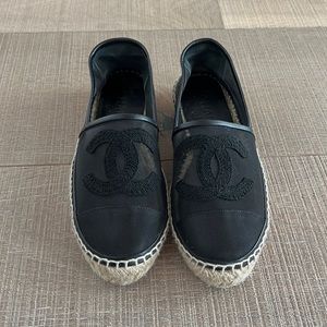 Chanel Black Mesh Espadrilles